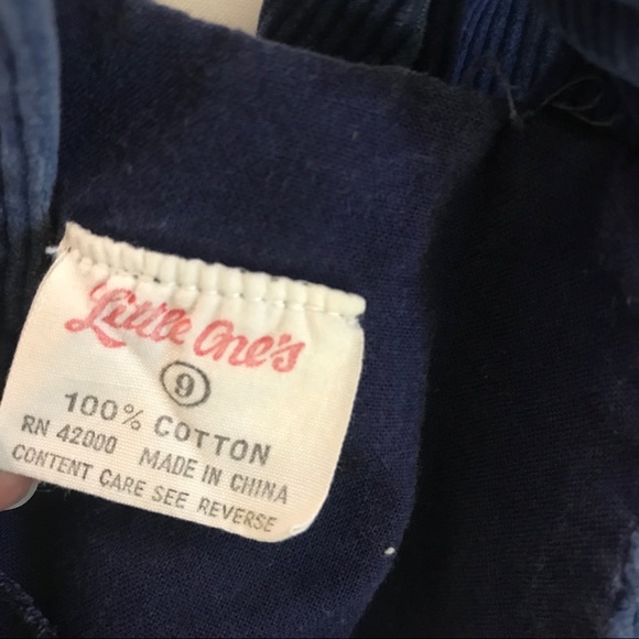 Vintage 1970’s navy corduroy baby overalls onesie - Picture 4 of 5
